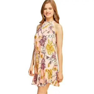 Entro Mod Chain Link Scroll Shift Dress - Blush