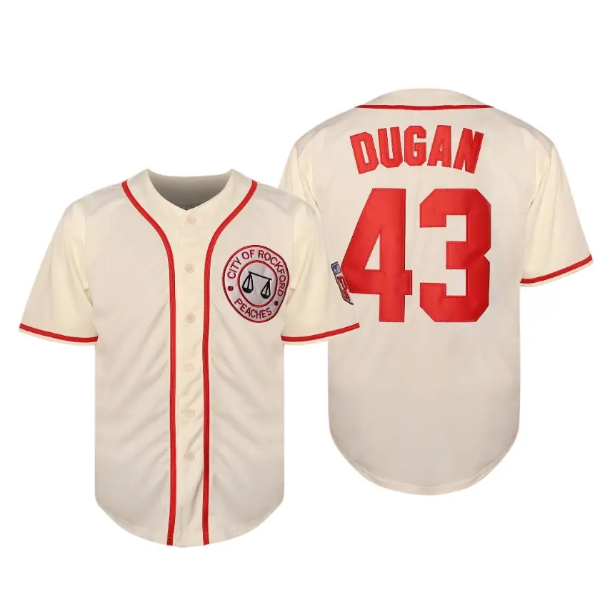 43 City of Rockford Peaches A League of Their Own Movie Men's Baseball Jersey Stitched