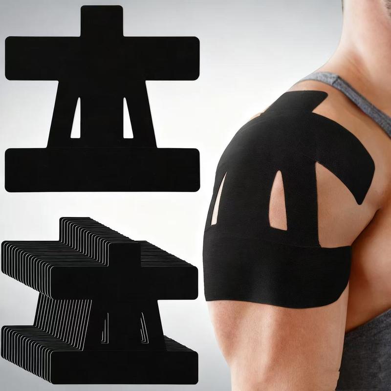 Kinesiology Tape for Shoulder Pain Relief Pre Cut Sports Waterproof Breathable Enhance Elastic Kinesiology Athletic Tape for Shoulder Support and Muscle Sports(Black)
