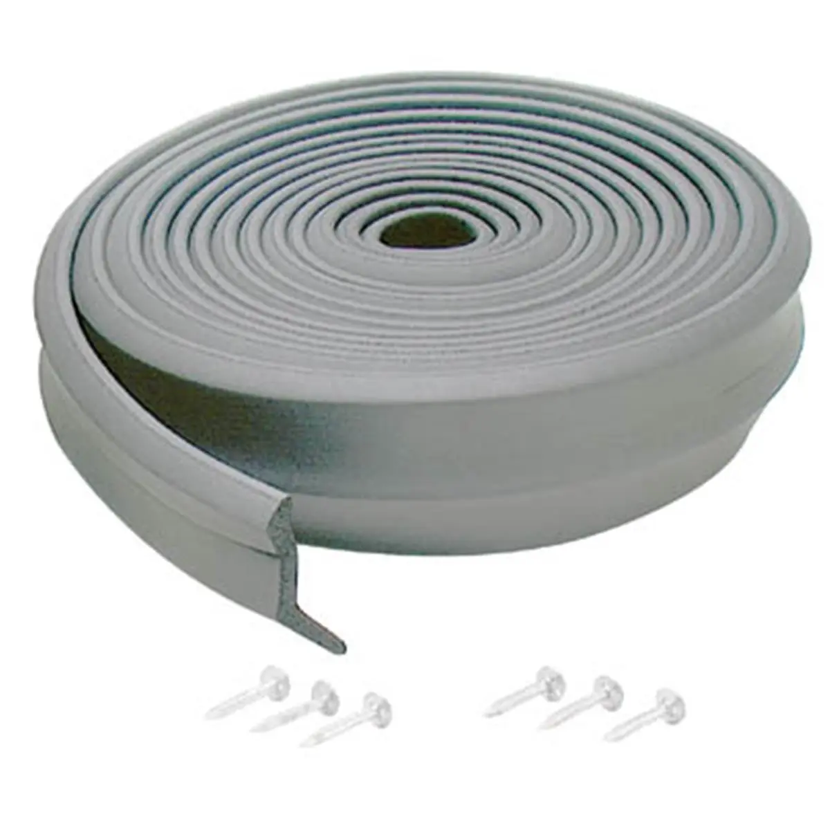 MD Products 16 ft Black Cellular Rubber Garage Door Bottom Seal, Insulating Weatherproof Moisture-Resistant Shock-Cushioning Weatherstrip (03749) with Nails