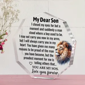 Unique Acrylic Memorial Ornament, Inspirational Emotional Connection Gift for Son, Creative Birthday Present, Home Decor Item