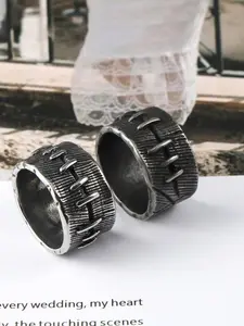 Vintage Stainless Steel Ring, Fashion Punk Style Stackable Rings for Party, Daily Clothing Decor, Trendy All-match & Exquisite Jewelry for Birthday Gift, Stacking Rings, Trendy Jewellery Accessories, Statement Rings