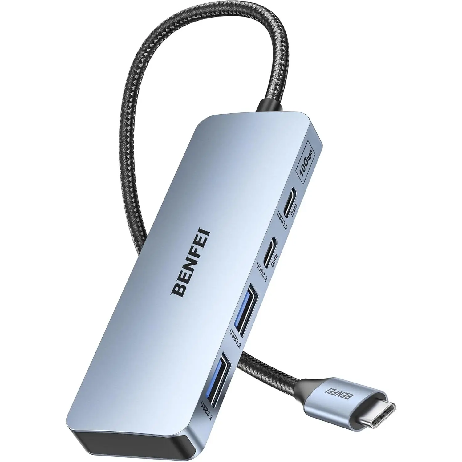 BENFEI USB C Hub 10Gbps, 4 Ports USB 3.2 Adapter with 2*USB-C and 2*USB-A 3.2 Ports Compatible for MacBook Pro/Air M2 M1, iPad, Dell, HP, Samsung(Not Support Monitor)