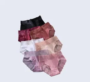 7pcs Women's Contrast Lace Sheer Panty Elegant Soft Comfy Regular Fit Breathable Knicker for Lady Daily Wear Underwear for All Seasons Womenswear Lingerie Basic Multicolor Minimalist