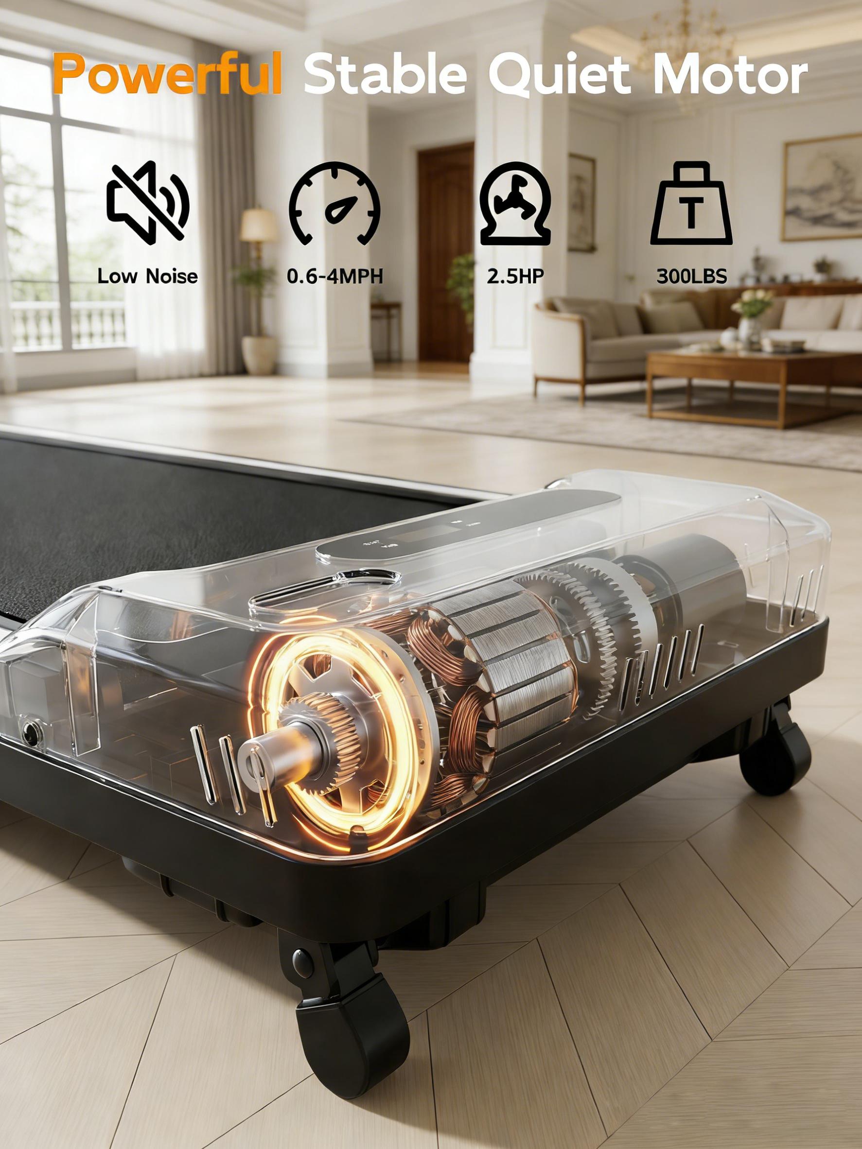 【2026 Fresh Appearance】TKW 4-in-1 Foldable Treadmill with Vibration Function & Armrests, Portable Quiet Walking Pad for Home & Office, LED Display for Walking & Jogging