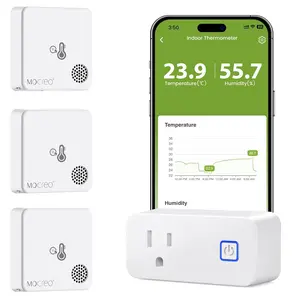 WiFi Room Thermometer Hygrometer, Remote Email App, 2 Years Data Export, 2 Years Battery, No Subscription, 3 Temperature Sensors for RV, Greenhouse, Home, HVAC