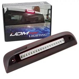 Chevrolet Silverado 2014-2018, GMC Sierra 1500 2500HD 3500HD 2015-2019, Dark Red Lens Race Car Style Strobe LED High Mount Third Brake/Clearance Light Assembly