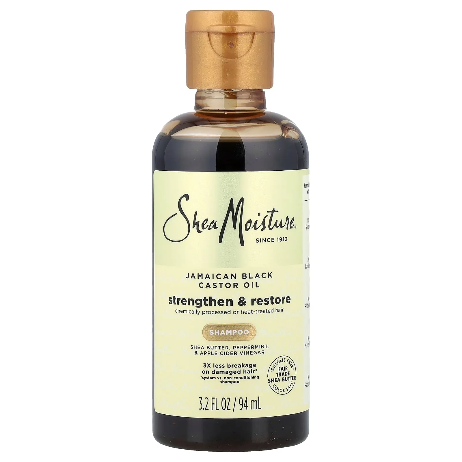 SheaMoisture Jamaican Black Castor Oil, Strengthen & Restore Shampoo, 3.2 fl oz (94 ml) SheaMoisture Jamaican Black Castor Oil, Strengthen & Restore Shampoo, 3.2 fl oz (94 ml)