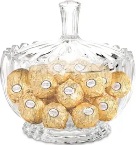 Glass Fruit Dishes, Cookie Jewelry Buffet Food Jar for Home Kitchen Office Table Decorative