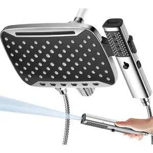 High  Rain Shower  with Handheld , 7 Modes Dual Shower  Combo, 12 Inch Rainfall Showerhead Detachable, Power Wash for Bathroom Cleaning
