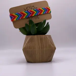 LGBTQ (Rainbow) Chevron Pride Friendship Bracelet - High-Quality Cotton Embroidery Floss, Adjustable Sliding Knot, LGBTQ+ Support Fashion Accessory