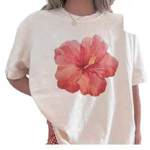 Comfort Colors Hibiscus Flower Y2K Shirt Graphic Hibiscus Print Hawaii Vacation Beach Shirt Trendy Summer 2026 Tee Gift For Her Coastal T-Shirt