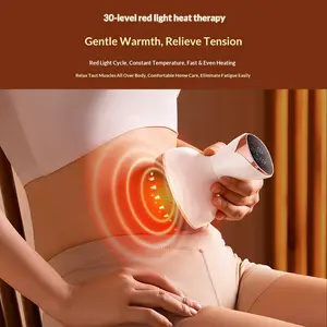Handheld Body Massager with Red Light Warm Vibration Tool, 4 Modes 30 Levels Adjustable Intensity, Multi-Mode Muscle Relax Device for Self-Care, Portable Relax Tool for Shoulder Back Leg Waist #SummerWins #DealsForYouDays