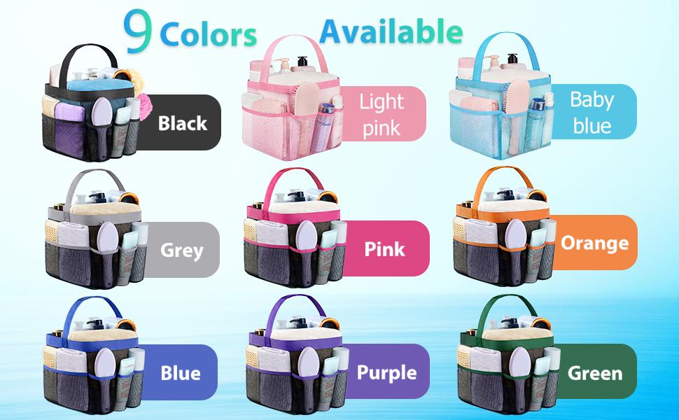 [New Deal] Mesh Shower Caddy Portable for College Dorm Room Essentials with 8 Pockets, Hanging Caddy Dorm Basket, Quick Dry Shower Bag for Bathroom