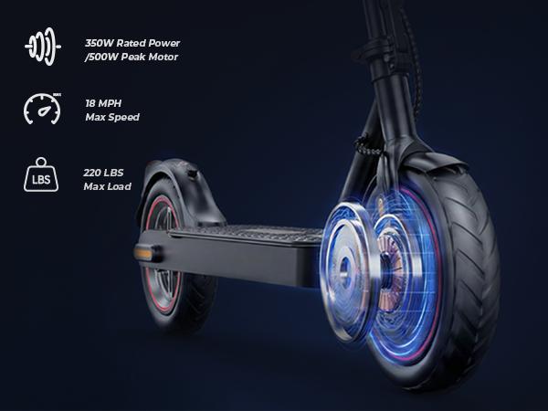 Hopcycle Watt Electric Scooter - Electric Scooter Adults/Big kid, 500W/350W Motor, 21 MPH Top Speed, 8.5'' Tires, 21 Miles, Long Range Electric Scooter for Adults and Teens
