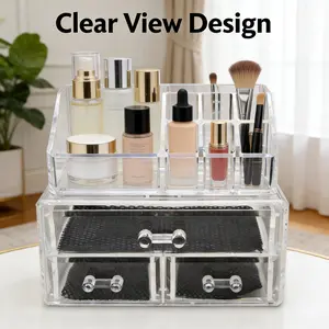 Luxury Clear Makeup Organizer | Large Desktop Vanity Cas