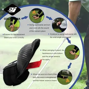 Black Golf Swing Correction Training Wristband - Adjustable Hand Posture Corrector with Ergonomic Design for Novice & Junior Players, Daily Practice Aid for Golf Swing Improvement, Golf Swing Trainer, Posture Corrector, Durable Wristband