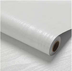 White Wood Wallpaper PVC, 17.5x100 Inch Self-Adhesive Wallpaper, Textured, Waterproof, Washable, for Wall, Cabinets, Drawers Decor