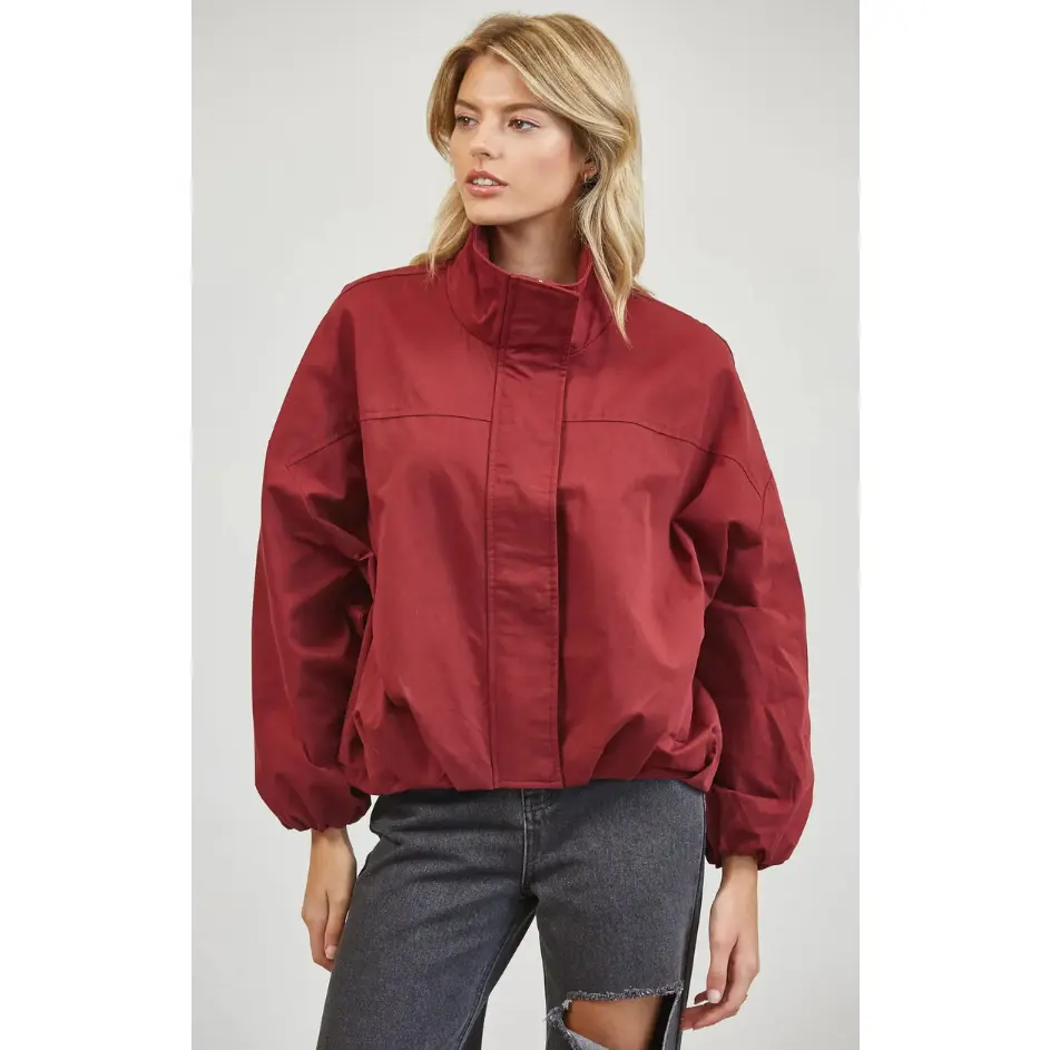 Funnel Neck Balloon Jacket