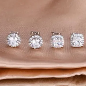 2026 New Moissanite Earrings S925 Sterling Silver Clasp, Does Not Turn Green, Hypoallergenic, Daily Fashion Jewelry Accessories, Perfect Birthday, Wedding, Anniversary, Valentine's Day Holiday Gift, Suitable for Couples, Men, Women, and Girls