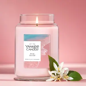 Yankee Candle Pink Sands, Scented Candle, 22oz Large Jar with up to 150 Hour Burn Time, Giftable, Birthdays Decor Fragrance Decoration Perfume Aroma Aroma Perfume