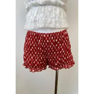 Plaid Stretch Lace Bloomer Shorts