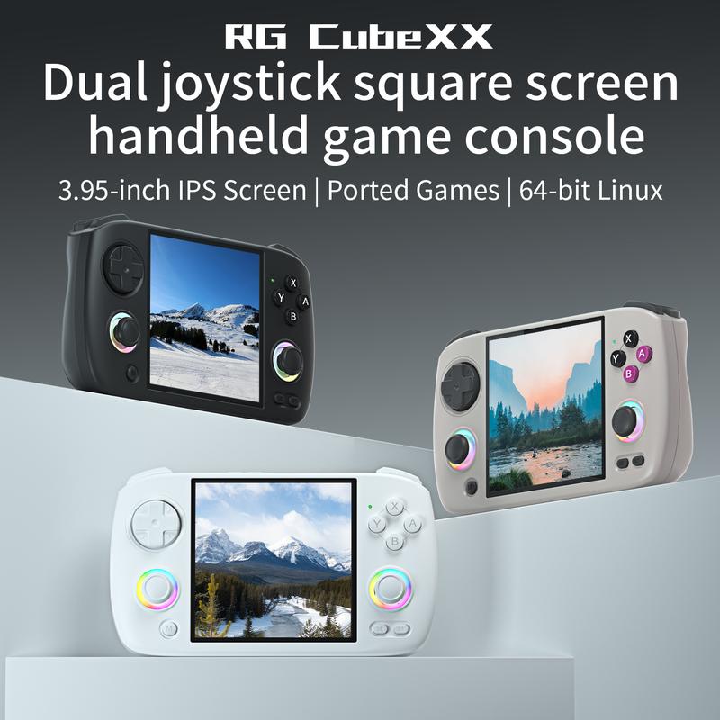 ANBERNIC RG CubeXX Handheld Game Console 3.95-inch IPS Screen Game Player RGCubeXX Gameconsole H700 Linux  64-bit System Battery 3800mAh  Retro Handheld Console Gifts