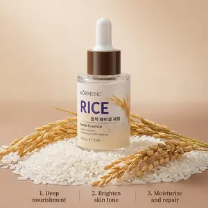 KORMESIC Rice Face Serum, Moisturizing Face Essence, Firming Anti Wrinkle, Removing Face Fine Lines, Smooth Deeply Moisturizing Even Skin Tone for Daily Skin Care-30 ML Moisturizer