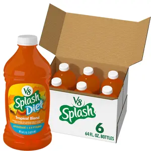 V8 Splash Diet Tropical Blend Juice Drink, 64 Ounce Bottle (Pack of 6)