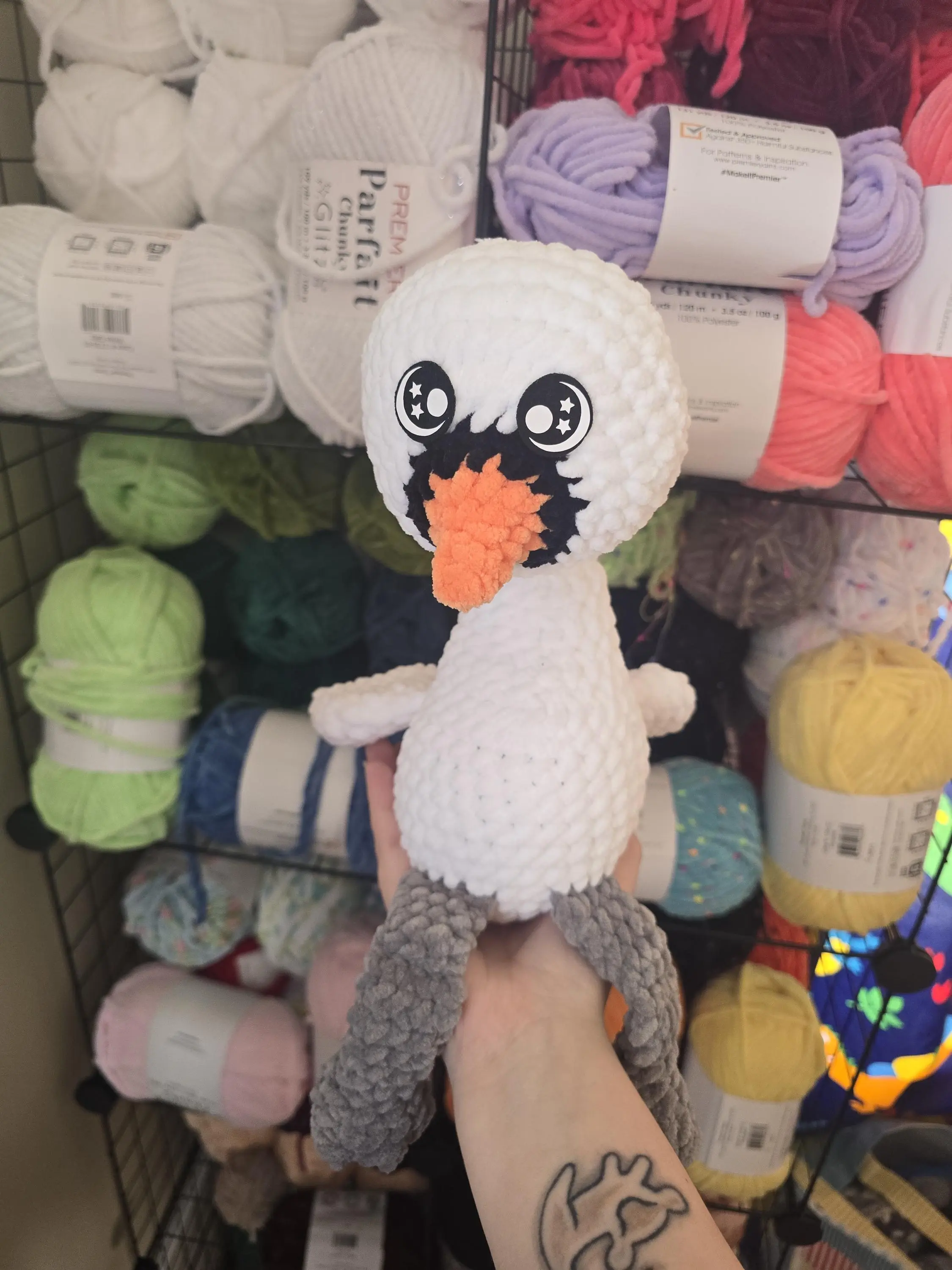 Crochet Swan Plushy: Handmade Stuffed Animal Cuddle Buddy