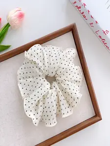 Polka Dot Pattern Scrunchie, Elegant High Stretch Hair Tie for Women & Girls, Minimalist Headwear Suitable for Thick Hair, Fashion Hair Accessories for Party, Daily Decor, Ponytail Hairstyle, Scrunchies, Elastic Band Scrunchie, Elastic Hair Accessory