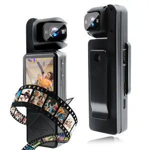 180° Rotatable Wearable Action Camera, 1080P HD Sports Body Cam with 6x Digital Zoom, IR Night Vision, Wide Angle, Wi-Fi Connection, Loop Recording - for Vlog, Cycling, Hiking, Travel, Handheld Portable DV, Video Blog Camera
