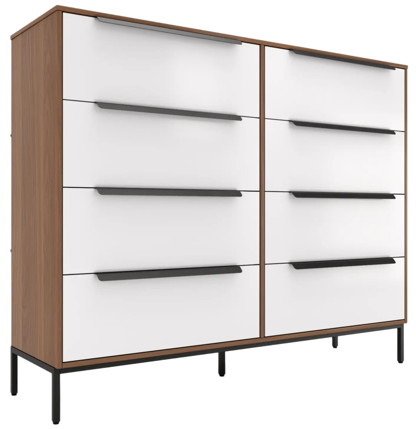 Lira 8-Drawer Modern Dresser — Wooden Frame with Fabric Drawers, Lightweight Storage Organizer