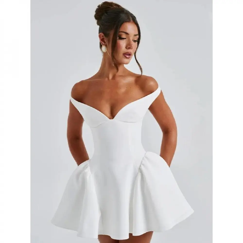 navy blue dress for baby girl Juniors' White Dresses main image 1