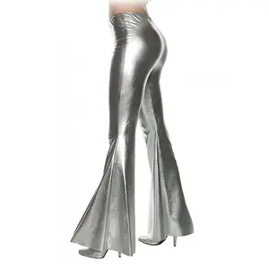 Women's Metallic Silver Bell Bottoms