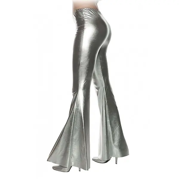 Women's Metallic Silver Bell Bottoms