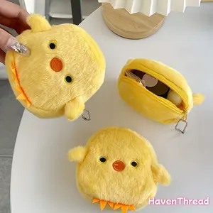 1 Cute Chick Coin Purse with Keychain | Mini Plush Chicken Wallet with Zipper, Compact Daily Wallet for Women and Teens - Perfect for Birthdays, Valentine'S Day, Graduations - Holds Keys, Cash, Cards