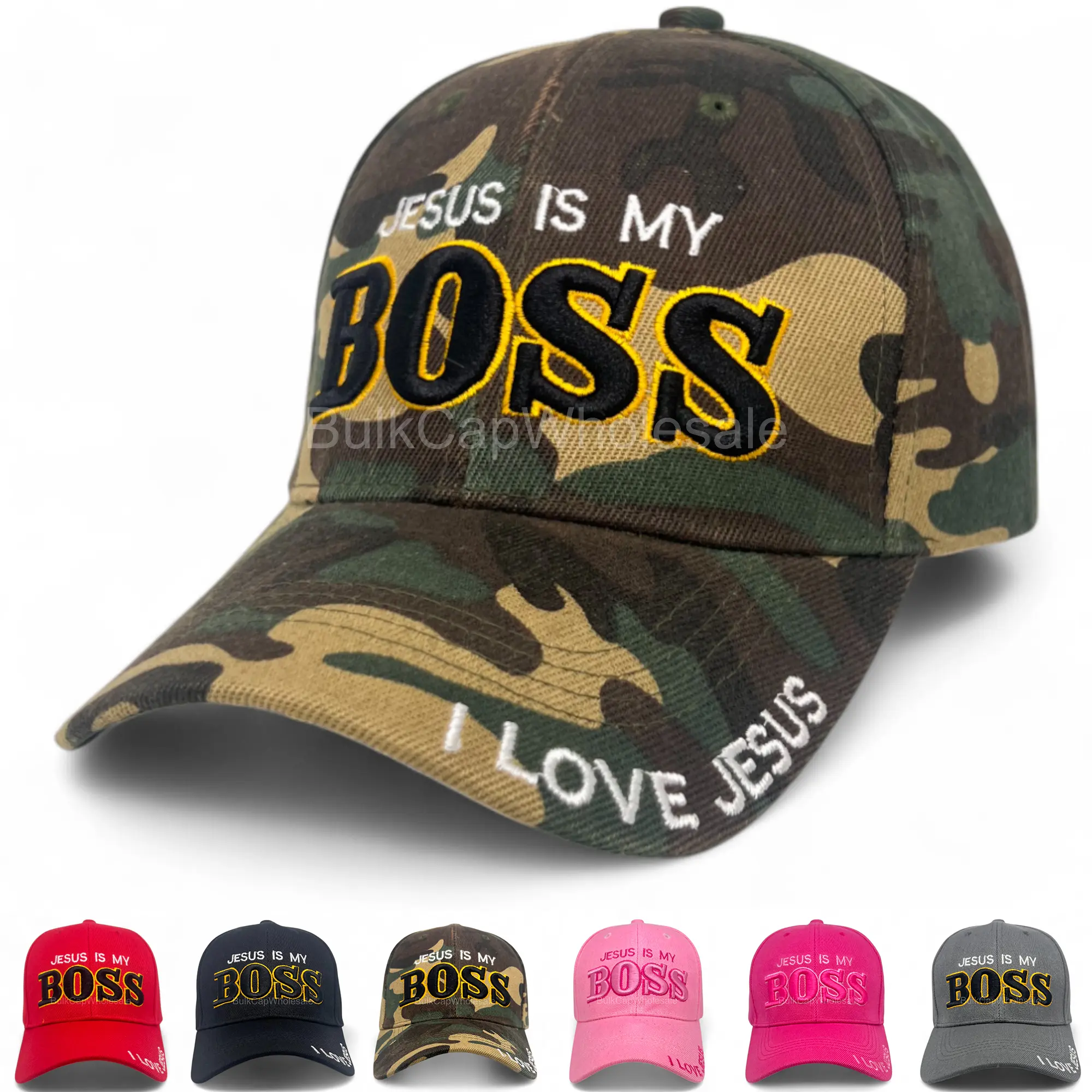 Baseball Cap Mens Adjustable Religious God Jesus Curved Visor Hat Women