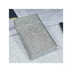 1pc Women's Rhinestone Studded Hinged Cigarette Case With Push-Pull Closure