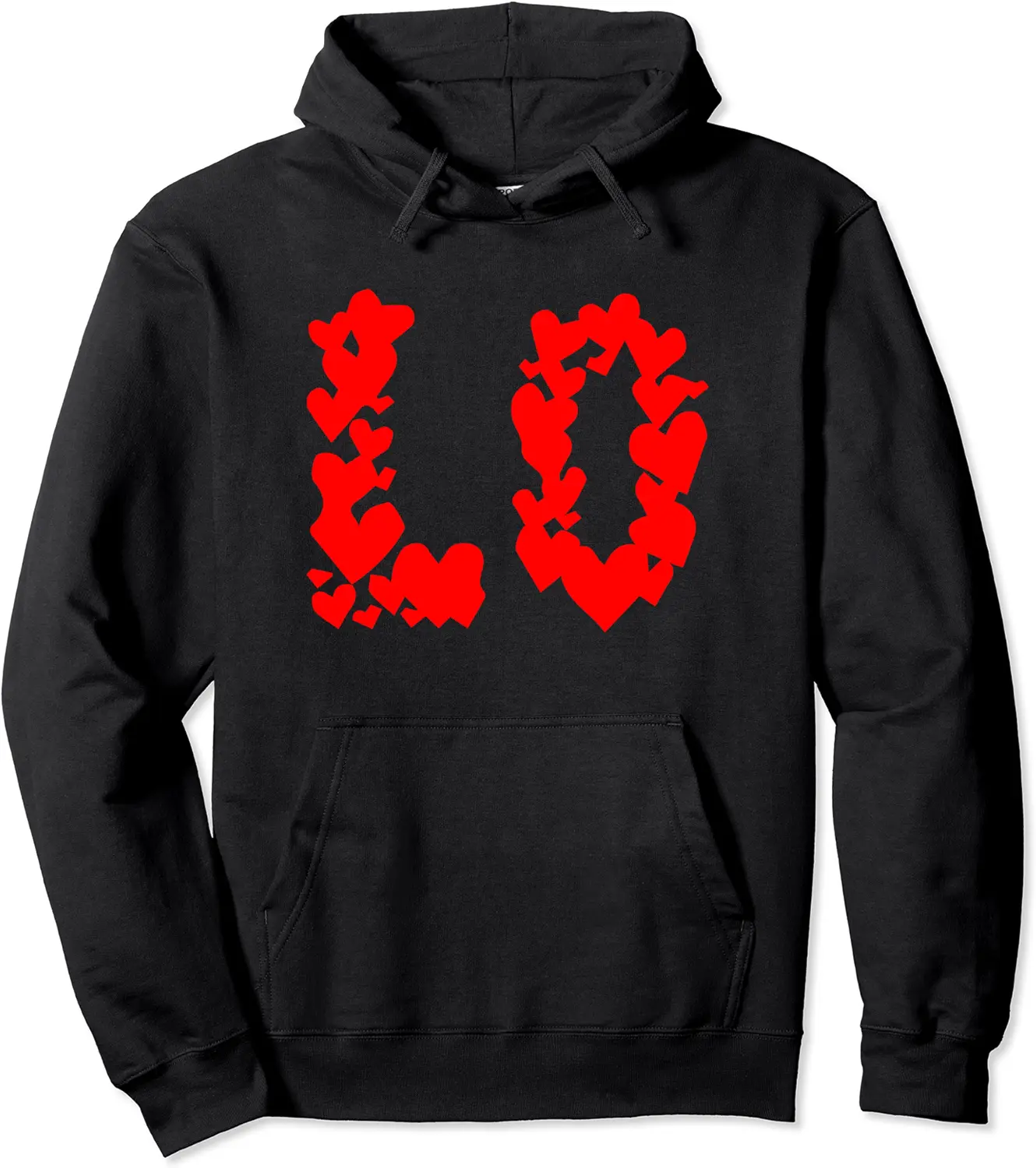 Half love with hearts matching couple partner Valentines Day Pullover Hoodie - Alizejaqua Shop 45B083VK5C4V
