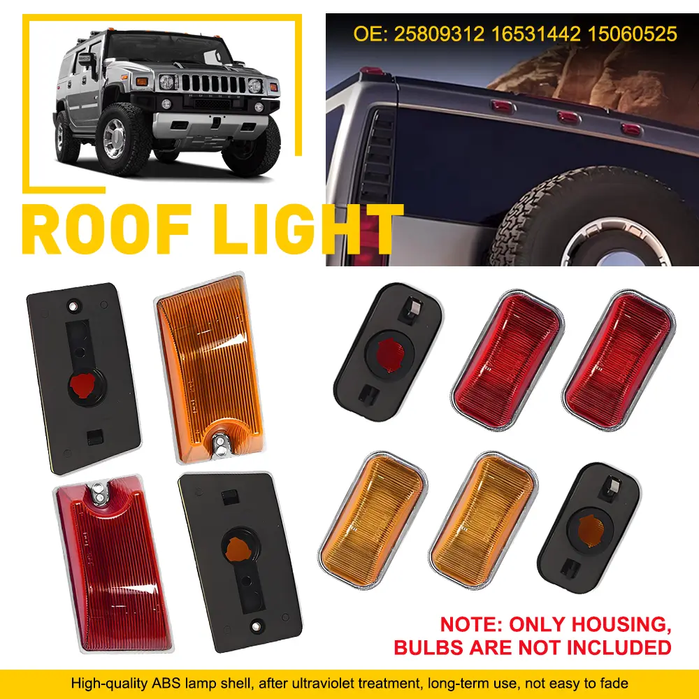 10X Amber/Red Lens Cab Marker Roof Running Lights For 2003-2009 Hummer H2 / SUT
