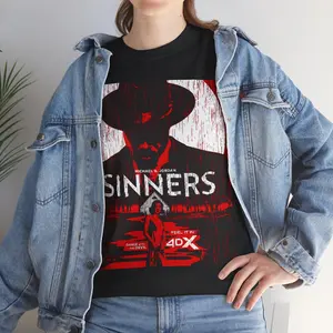 Sinners Shirt Movie Tshirt Sinners 2025 Michael B Jordan Shirt Hailee Steinfield Shirt Gifts for Her Gifts for Him Fans Gift Horror Shirt, Graphic Print T-Shirt