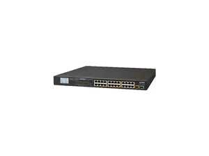 Planet GSW-2620VHP 24-Port 10/100/1000T 802.3at PoE + 2-Port Gigabit SFP Ethernet Switch with LCD PoE Monitor (300W)