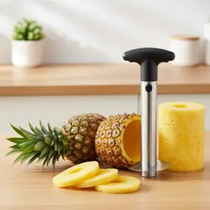 Easy-to-Use Pineapple Corer and Cutter Tool, Premium Stainless Steel Slicer Peeler with Reinforced Blades, Quick Clean Core Remover