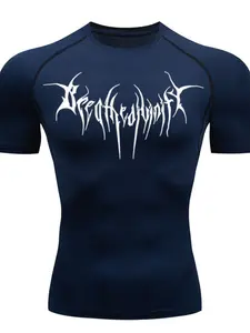 Men's Short Sleeve Shirt, Quick-Dry Fitness T-Shirt, Muscle Building Gym Wear, Sun Protection Sportswear, Casual Summer Top