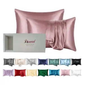 Premium Natural Mulberry Silk Pillowcase for Sleeping Women Made in USA, 22 Momme Pure Silk Pillow Cases with Zipper Standard Size, Oeko-TEX Certified