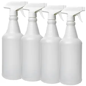 32oz. Plastic Trigger Spray Bottles Chemical Resistant Heavy Duty Commercial 4pk