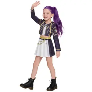 Teen Girls' K-Pop Zoey Character Cartoon Print Short Sleeve Top & Skirt Set, Halloween Costume, Dress Up Costume, Trendy Clothing for All Seasons