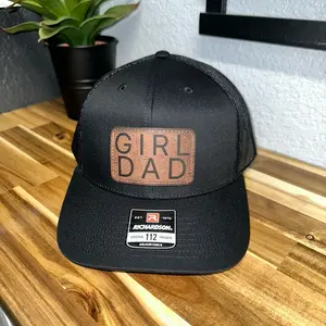 Girl Dad Richardson trucker hat with Leather patch