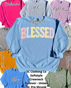 Pullover Faux Patchwork BLESSED